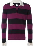 Andrea Pompilio Striped Polo Shirt, Men's, Size: 48, Blue, Cotton