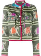 Emporio Armani - Embroidered Jacket - Women - Silk/cotton/polyester/viscose - 44, Green, Silk/cotton/polyester/viscose