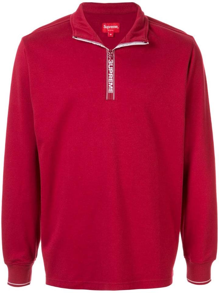 Supreme World Famous Half Zip Pullover - Red