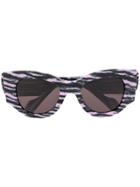 Balenciaga Eyewear Cat Eye Abstract Print Sunglasses - Black