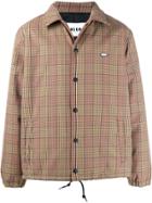 Msgm Check Print Shirt Jacket - Brown