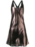 Alberta Ferretti Shift Flared Dress - Gold