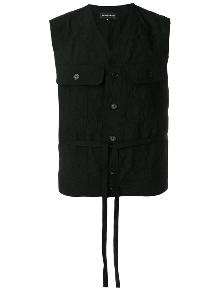 Ann Demeulemeester Crease Effect Vest - Black