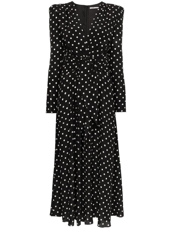 Alessandra Rich Polka Dot Tea Dress - Black