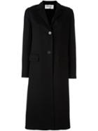 Valentino Single Breasted Coat, Women's, Size: 44, Black, Silk/cashmere/virgin Wool