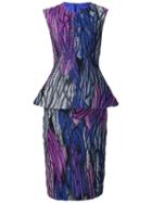 Christian Siriano Peplum Waist Dress, Women's, Size: 8, Blue, Polyester