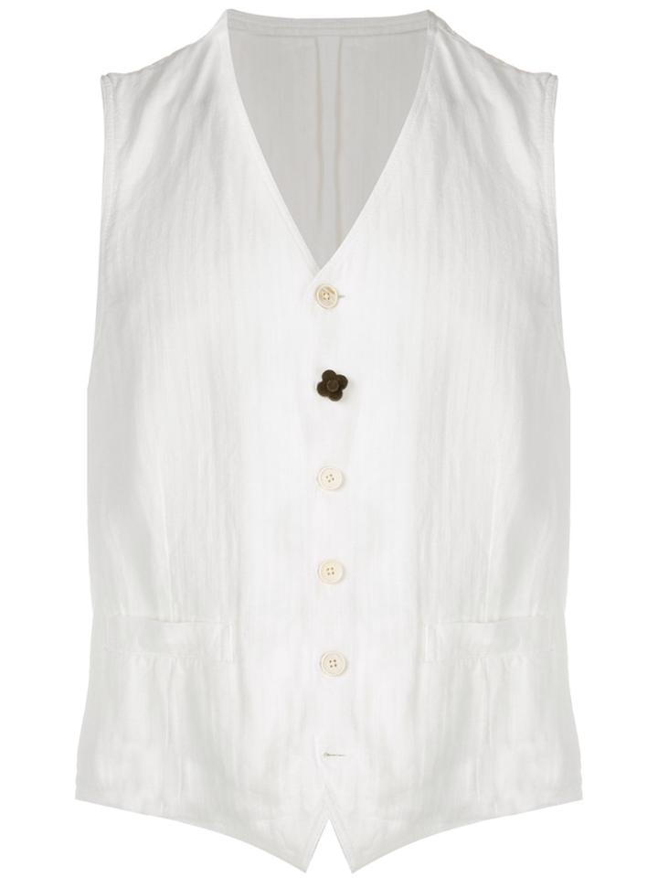 Lardini Classic Button Waistcoat - White