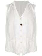 Lardini Classic Button Waistcoat - White
