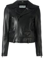 Saint Laurent Classic Leather Biker Jacket, Women's, Size: 38, Black, Cupro/cotton/lamb Skin