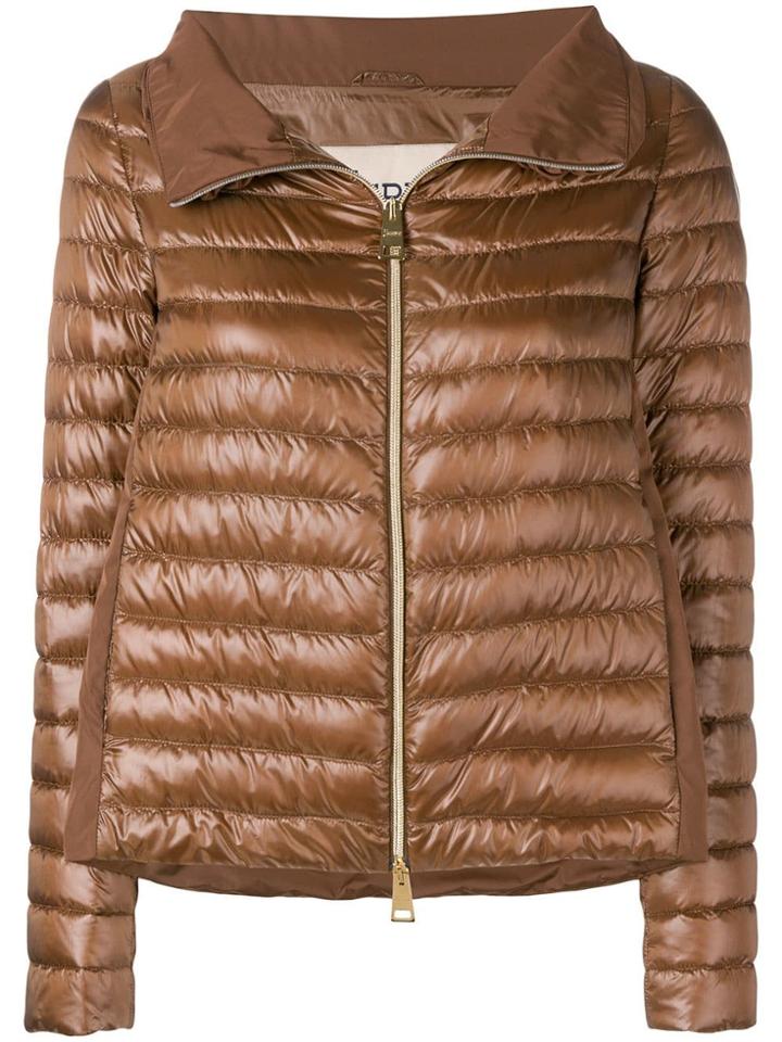 Herno Metallic Zipped Jacket - Brown