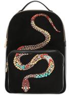 Roberto Cavalli Snake Embellished Backpack - Black