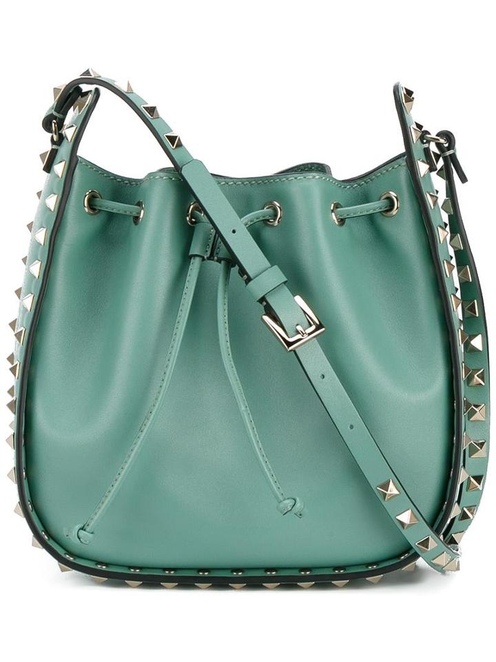 Valentino Valentino Garavani Rockstud Bucket Shoulder Bag, Women's, Blue, Leather/metal (other)
