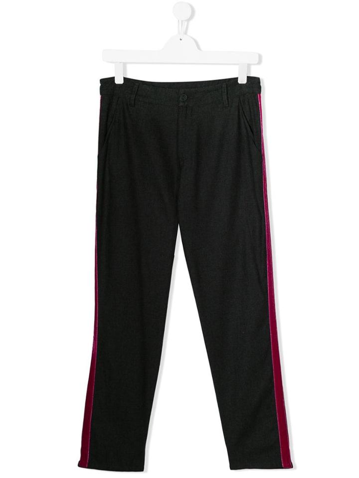 Douuod Kids Teen Velvet Trim Trousers - Grey
