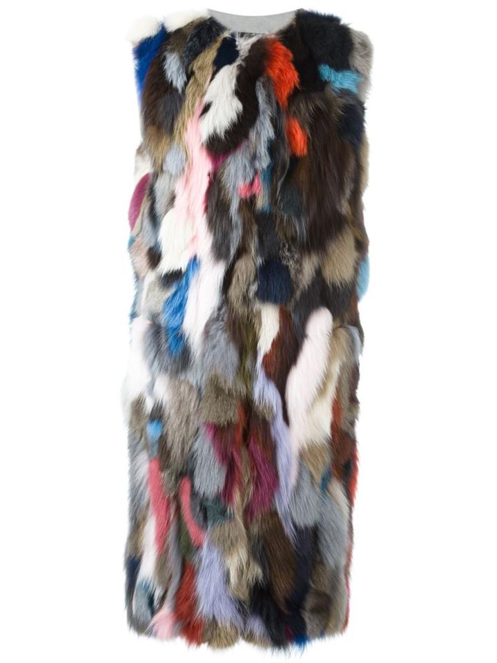 Liska Fox Fur Sleeveless Coat