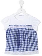 Familiar - Checked Panel T-shirt - Kids - Cotton - 2 Yrs, White