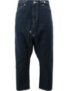 Ganryu Comme Des Garcons Drop-crotch Cropped Jeans, Men's, Size: Small, Blue, Cotton