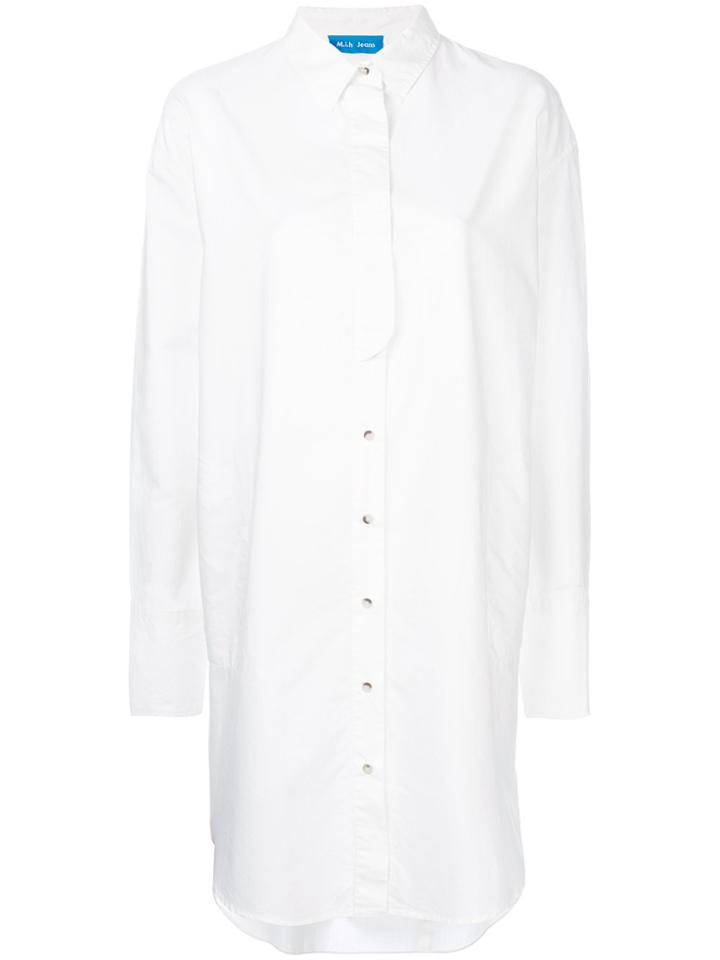 Mih Jeans Triangle Shirt Dress - White