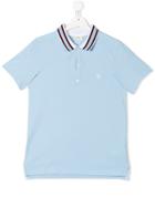 Fendi Kids Teen Embroidered Logo Polo Shirt - Blue