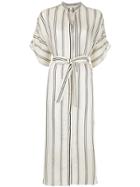 Aula Striped Midi Dress - White