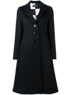 Salvatore Ferragamo Single Breasted Coat, Women's, Size: 42, Black, Silk/cashmere/virgin Wool
