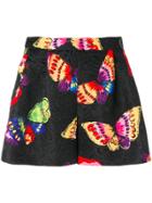 Boutique Moschino Butterfly Print Brocade Shorts - Black