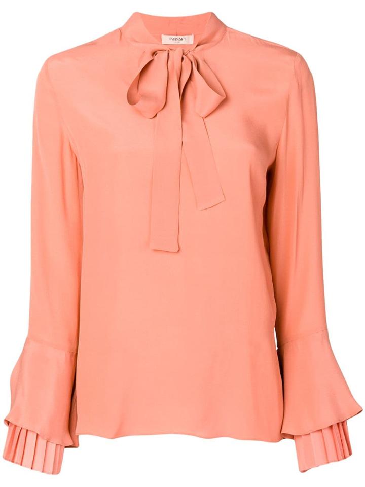 Twin-set Pussy Bow Blouse - Pink & Purple