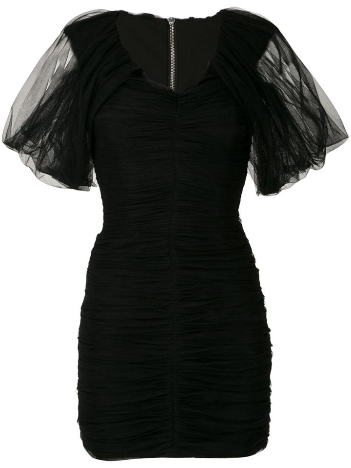 Gloria Coelho Draped Tulle Dress - Black
