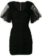 Gloria Coelho Draped Tulle Dress - Black