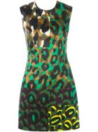 Versace Camoupard Dress, Women's, Size: 44, Yellow, Polyester/silk