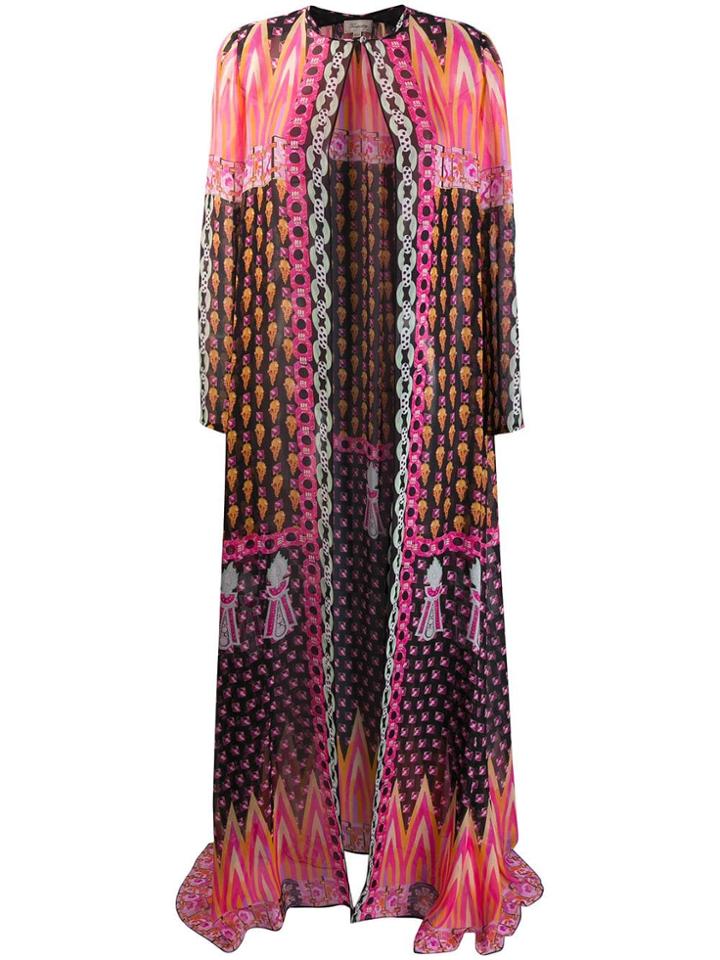 Temperley London Millais Printed Chiffon Coat - Black