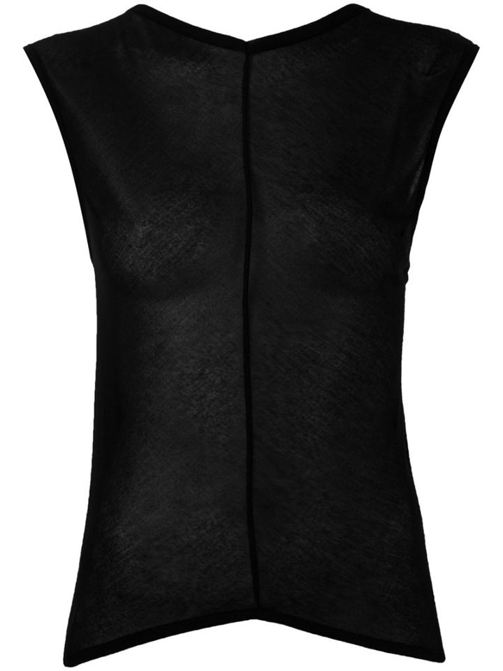 Ann Demeulemeester - Open-back Sheer Top - Women - Modal - 36, Women's, Black, Modal