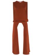Chloé Knitted Metallic Double Faced Long Top - Brown
