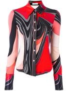 Emilio Pucci Vintage Printed Fitted Shirt, Women's, Size: 40, Red