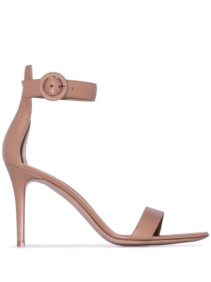 Gianvito Rossi Tan 85mm Sandals - Neutrals