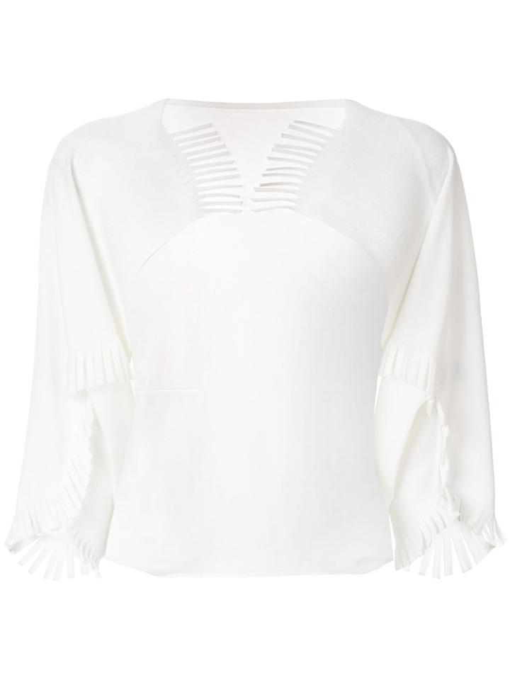 Issey Miyake Fringed Bolero - White