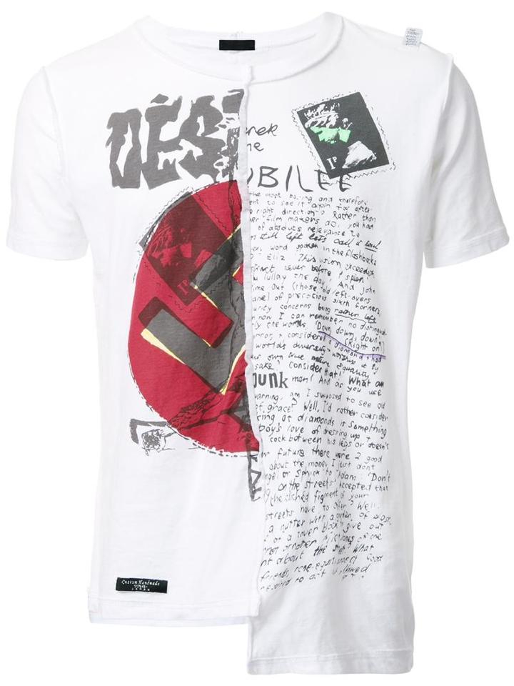 99% Is Patchwork T-shirt, Men's, Size: 2, White, Cotton