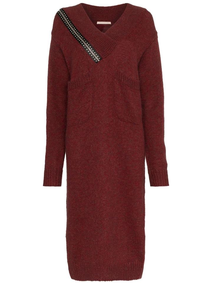 Christopher Kane Kane Ls Vn Drs Knt W Zip Shldr Maxi - Red