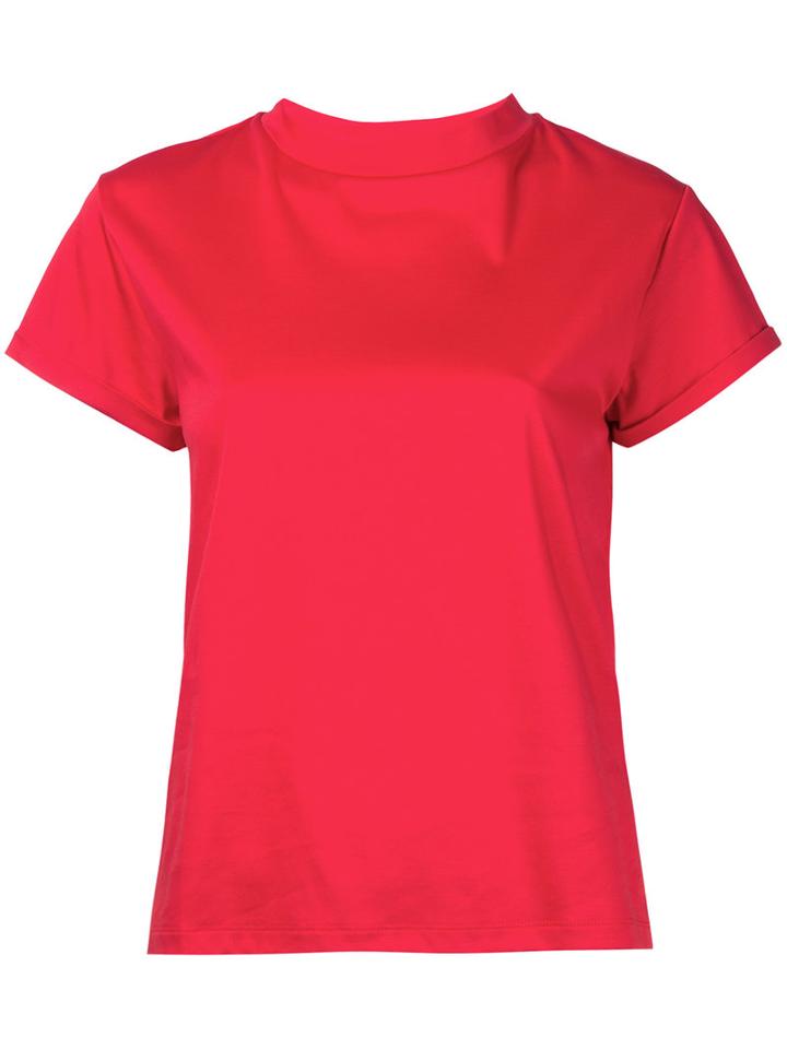 Estnation - High Neck T-shirt - Women - Cotton - 38, Red, Cotton