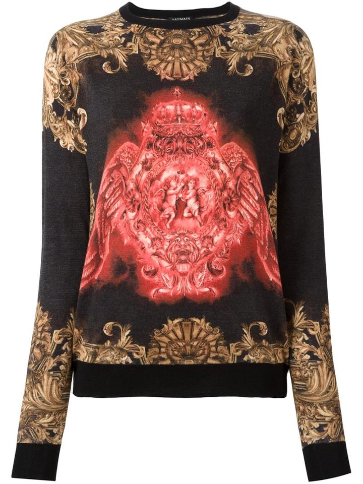 Balmain Baroque Cherub Jumper, Women's, Size: 40, Black, Wool