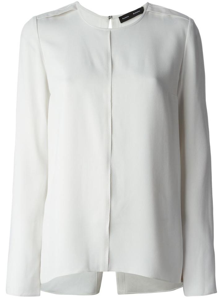 Proenza Schouler Crepe Blouse, Women's, Size: 6, White, Acetate/viscose