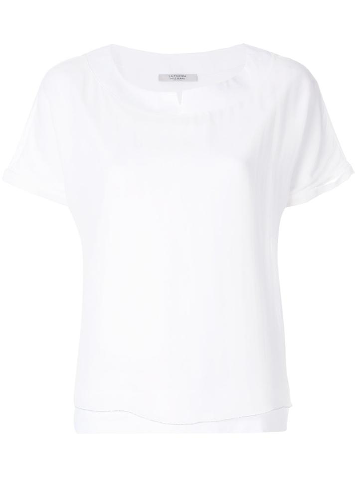 La Fileria For D'aniello Notched Neck T-shirt - White