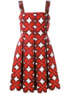 Valentino Printed Skater Dress, Women's, Size: 40, Red, Cotton/linen/flax
