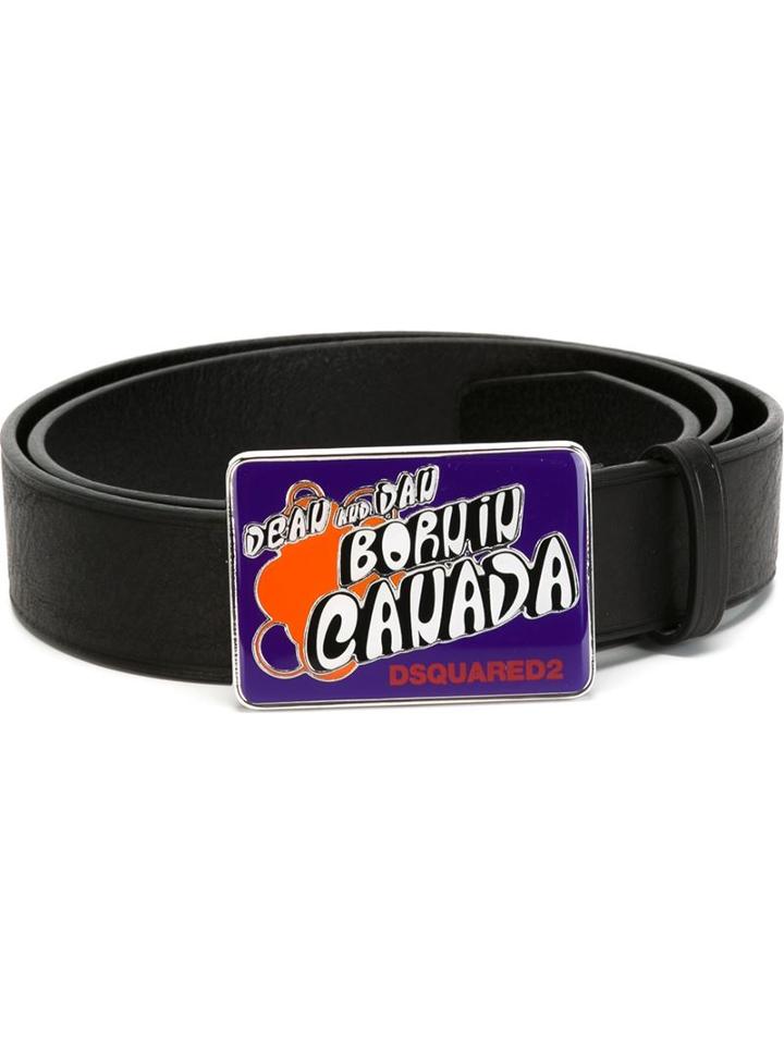 Dsquared2 Logo Belt, Men's, Size: 100, Black, Leather