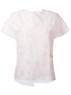 Julien David - Textured T-shirt - Women - Cotton/nylon - S, Women's, Pink/purple, Cotton/nylon