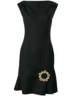 Jacquemus Fitted Brooch Dress - Black