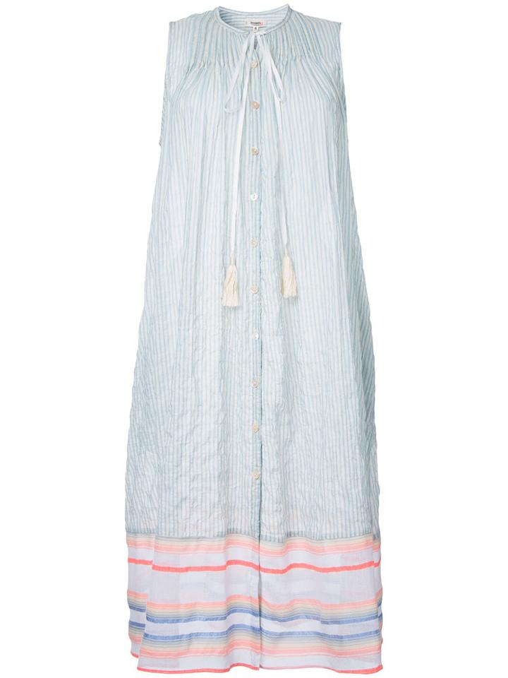 Lemlem Striped Pleated Dress, Size: Medium, Blue, Cotton/ramie/polyurethane