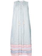 Lemlem Striped Pleated Dress, Size: Medium, Blue, Cotton/ramie/polyurethane