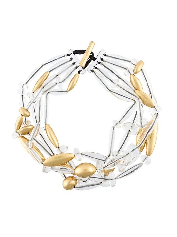 Monies Multi-strand Long Bead Necklace, Women's, Metallic