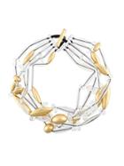 Monies Multi-strand Long Bead Necklace, Women's, Metallic