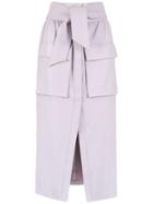 Cruise Midi Leather Skirt - Purple